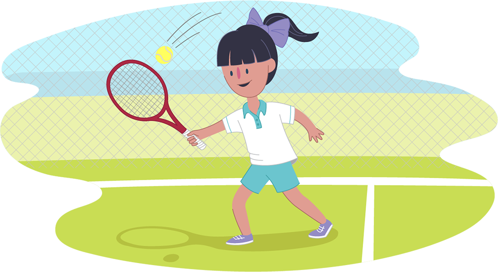 Girl playing tennis