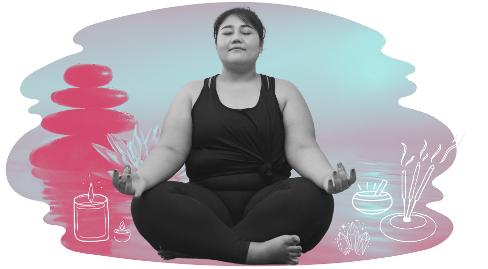 Teen girl meditating