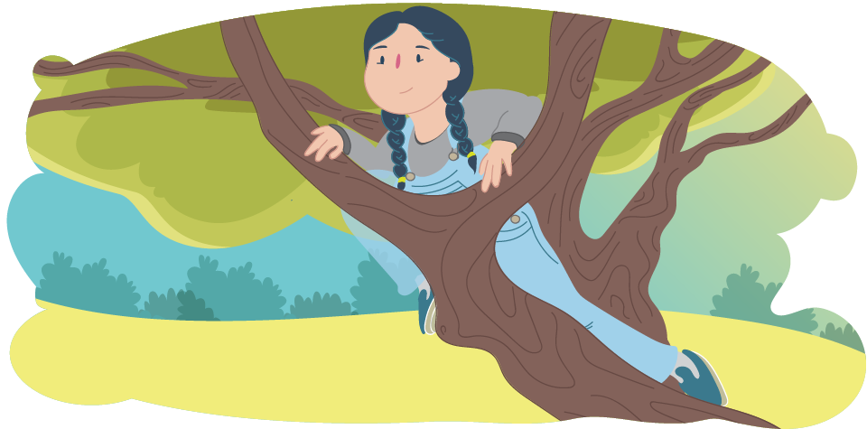 Girl climbing a tree